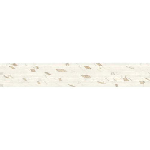 Impronta italgraniti Marble Touch MT01LT9 Calacatta Extra List Tratto 9mm 20x120 - керамическая плитка и керамогранит
