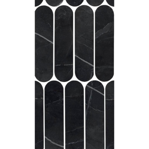 Impronta italgraniti Charm Experience CH03MOVL Calacatta Black Ovale Lap 19,5x37