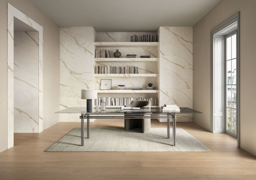 Impronta italgraniti Marble Touch MT01MBL Calacatta Extra Muretto Lap 6mm 30x30 - керамическая плитка и керамогранит
