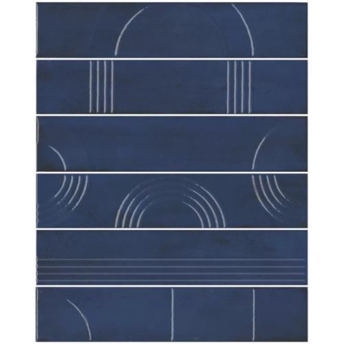 Kerama Marazzi Мажорель KMP3STA007RN6X Синий тёмный глянцевый (из 6 частей 6х28,5) 28,5x36