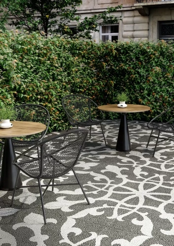 Kerama Marazzi Багатти DD843390R Белый Черный 9mm 80x80