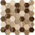 Tubadzin Mozaiki Drops stone brown hex 29.8x30